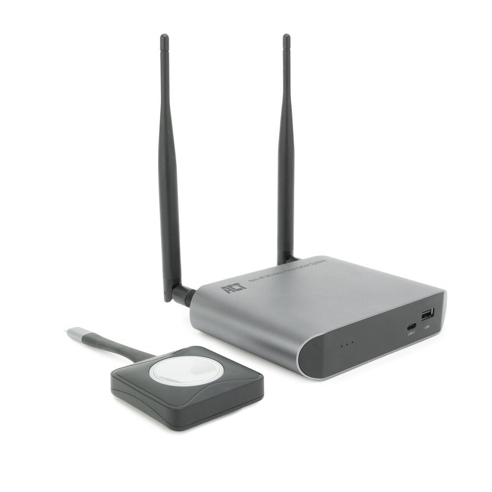 ACT Aero 4K Draadloos Presentatiesysteem (AC7960) | 4K (3840x2160) | USB-C | HDMI | Plug and Play | Multi User | Split Screen - Matmuis - Matmuis